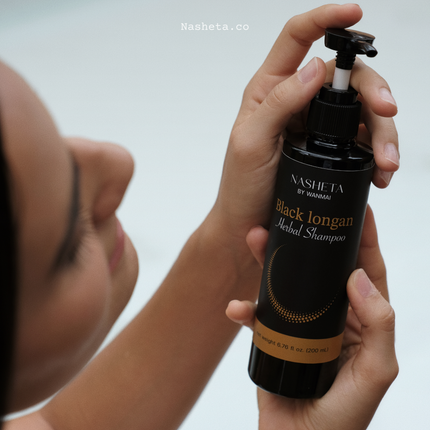 Nasheta Black Longan Herbal Shampoo – Clarifying Sulfate-Free Shampoo (200ml / 6.76 fl oz)