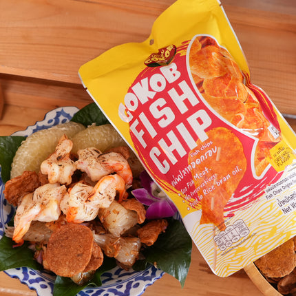 GOKOB Thai Crispy Fish Chips – Original Flavor | Authentic Thai Snack (6 Bags × 40g)