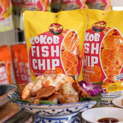 GOKOB Thai Crispy Fish Chips – Original Flavor | Authentic Thai Snack (6 Bags × 40g)
