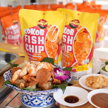 GOKOB Thai Crispy Fish Chips – Original Flavor | Authentic Thai Snack (6 Bags × 40g)