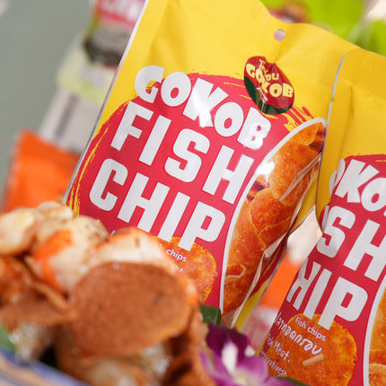 GOKOB Thai Crispy Fish Chips – Original Flavor | Authentic Thai Snack (6 Bags × 40g)