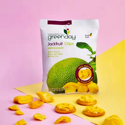 Greenday Thai Jackfruit Chips | 100% Real Fruit | Vegan & Gluten-Free Snack (3 x 40g Packs)