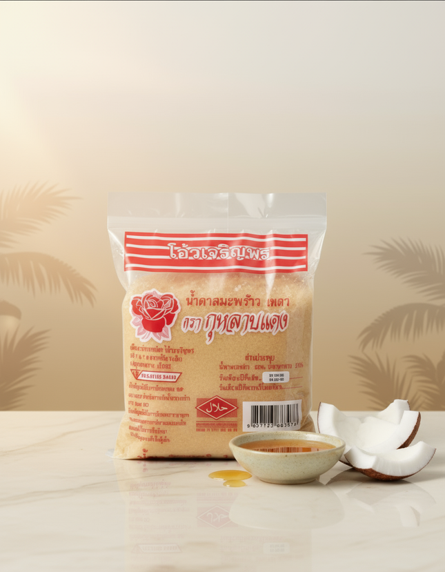 Maeklong Coconut Sugar 1kg – 100% Pure Natural Thai Coconut Sugar | Organic, Low GI, Halal Certified Sweetener