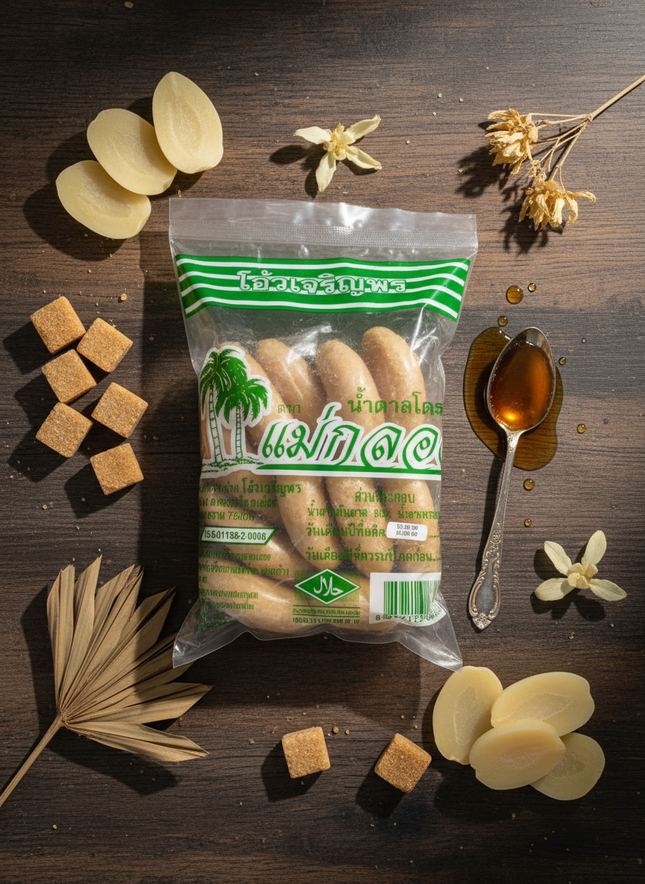 Maeklong Palm Sugar 1kg – 100% Pure Natural Thai Palm Sugar | Low GI, Halal Certified, Organic Sweetener