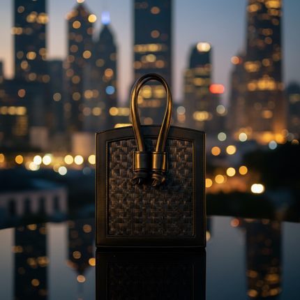 Moradok “Bamboo Cross – All Black” Handmade Bag | Premium Eco-Friendly Bamboo & Leather Tote | 100% Handmade Thai Designer Bag