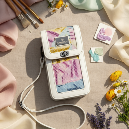 Moradok “Trendy Phone Bag – Galaxy Edition” Bamboo Handmade Crossbody | 100% Handmade Eco-Friendly Thai Designer Bag (Multicolor Weave)