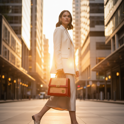 Moradok “Ultimate Luxury Bamboo Handmade Bag – Orange Edition” | 100% Handmade Eco-Friendly Thai Designer Handbag