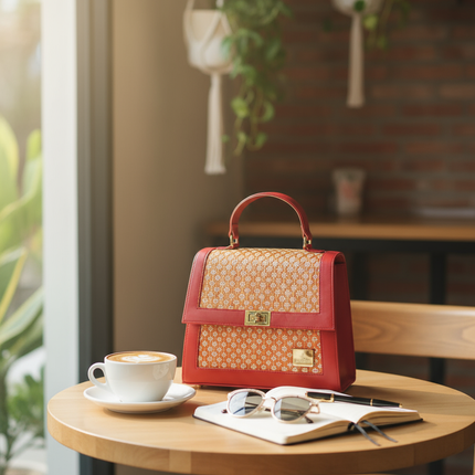 Moradok “Ultimate Luxury Bamboo Handmade Bag – Orange Edition” | 100% Handmade Eco-Friendly Thai Designer Handbag