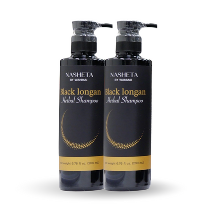 Nasheta Black Longan Herbal Shampoo – Clarifying Sulfate-Free Shampoo (200ml / 6.76 fl oz)