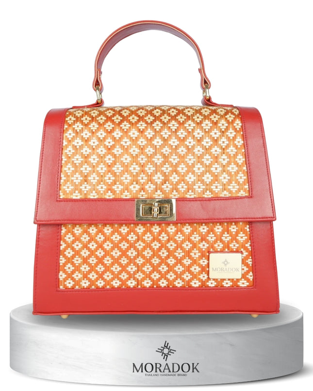 Moradok “Ultimate Luxury Bamboo Handmade Bag – Orange Edition” | 100% Handmade Eco-Friendly Thai Designer Handbag