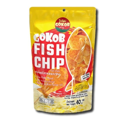 GOKOB Thai Crispy Fish Chips – Original Flavor | Authentic Thai Snack (6 Bags × 40g)